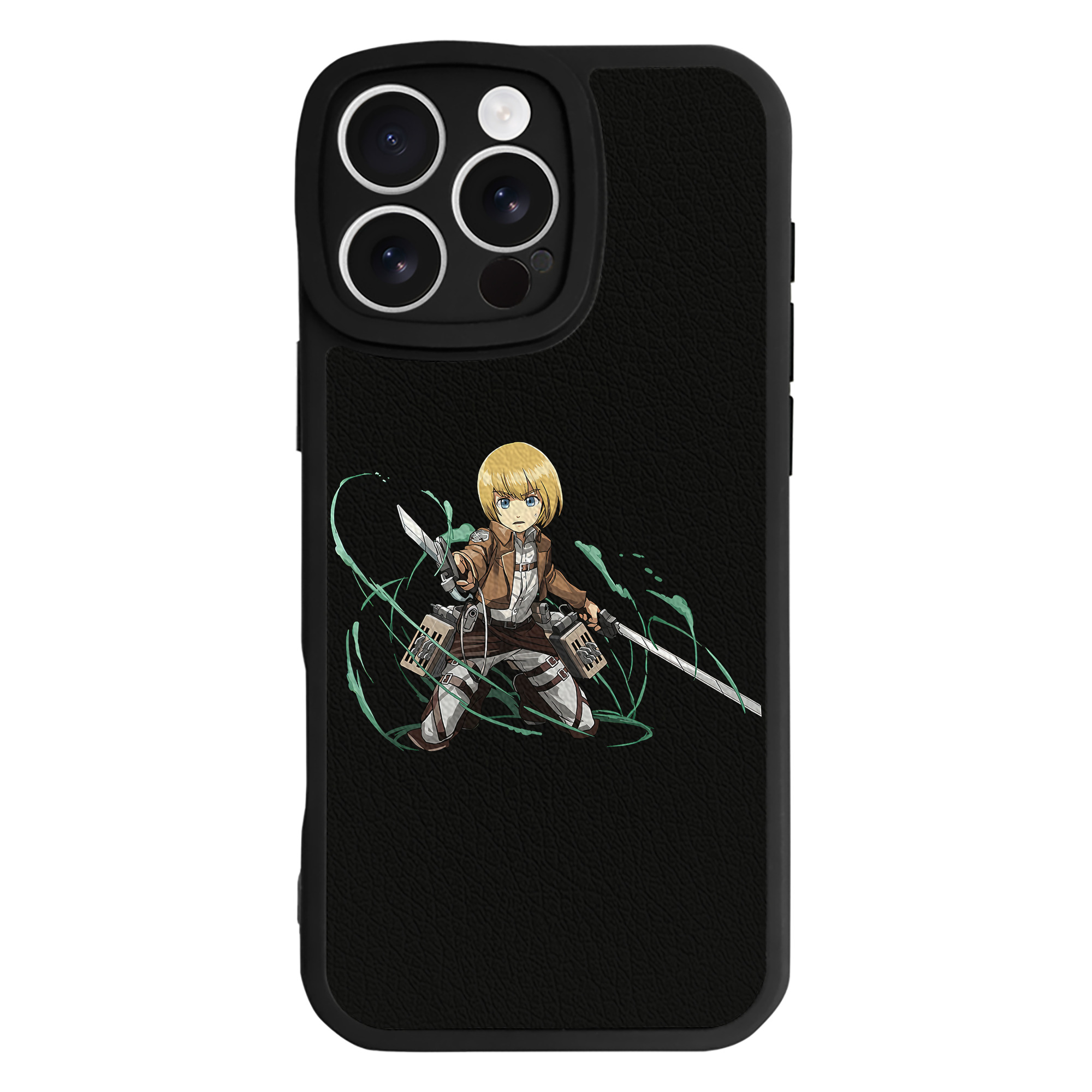（画像用） 進撃の巨人 アルミン·アルレルト Attack on Titan Armin Arlert 【iPhone 16シリーズ対応】シリコンスマホケース（レザー調） 材質：シリコン